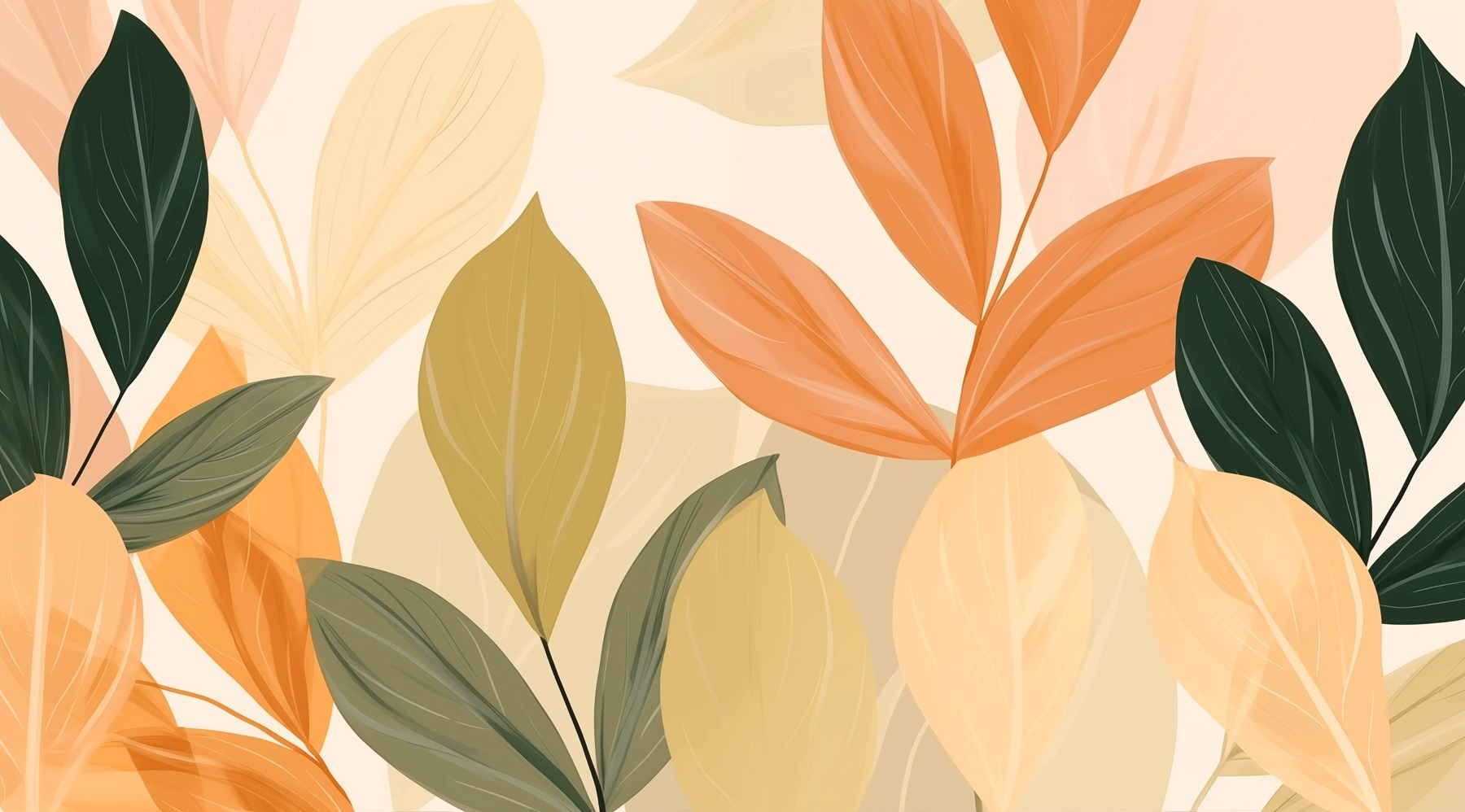 Vibrant leaves in warm hues Vibrant leaves in warm hues