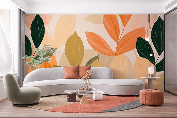Vibrant leaves in warm hues Vibrant leaves in warm hues