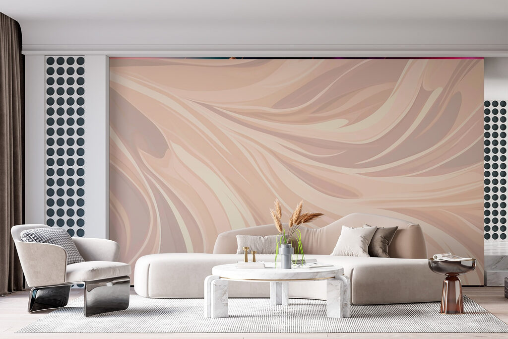 Fluid lines in soft, neutral tones