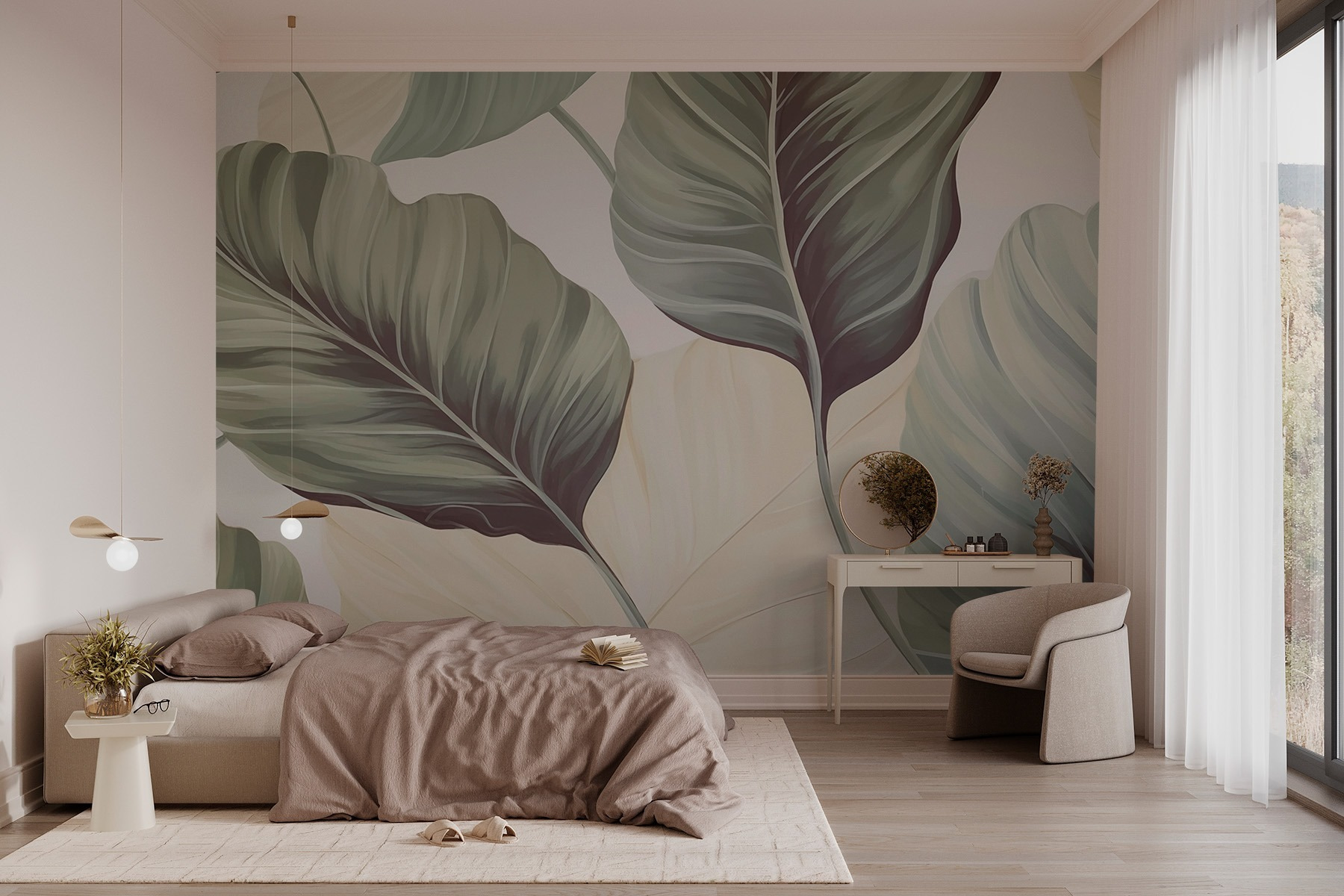 Serene foliage in muted tones