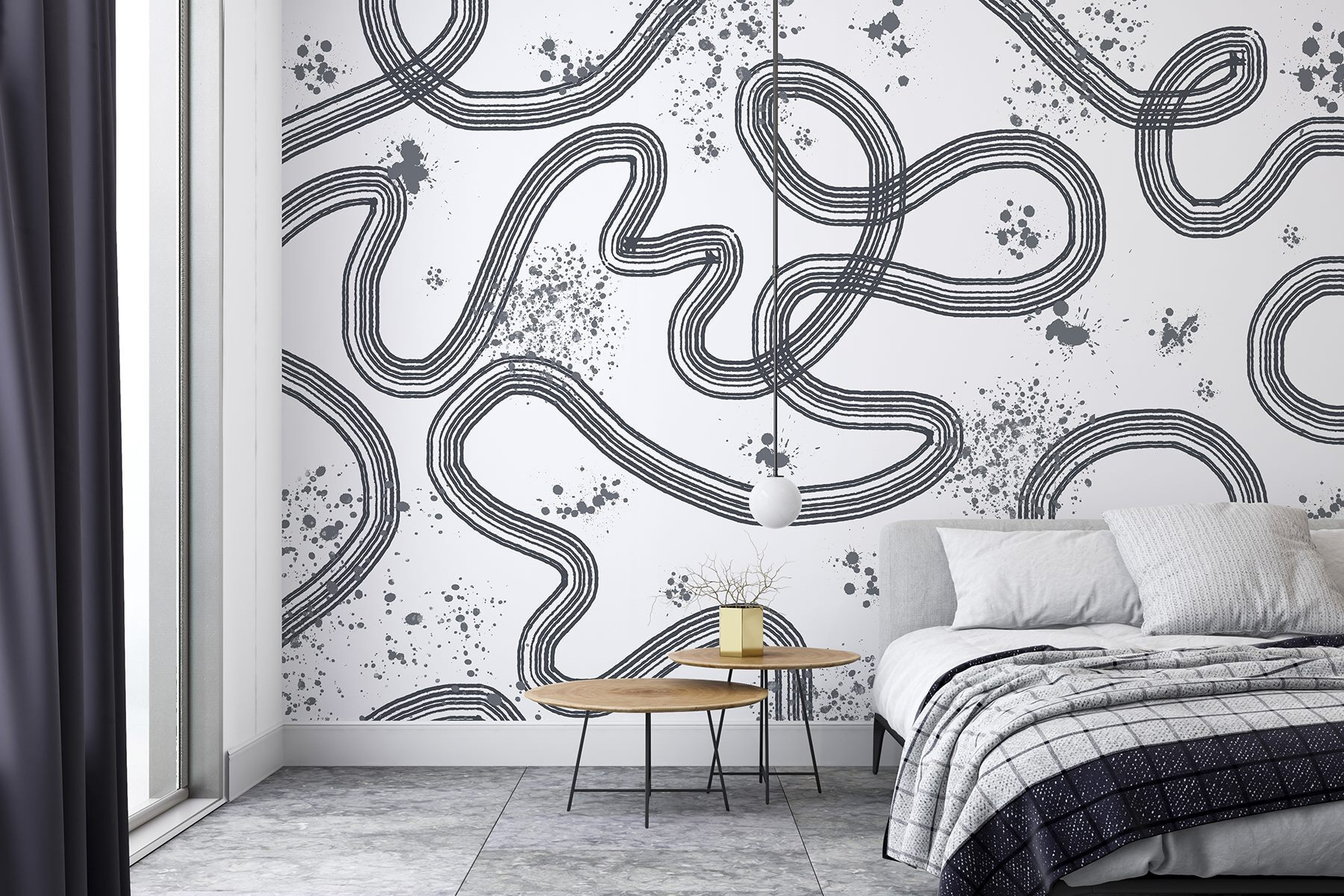 Black and white map of a race track