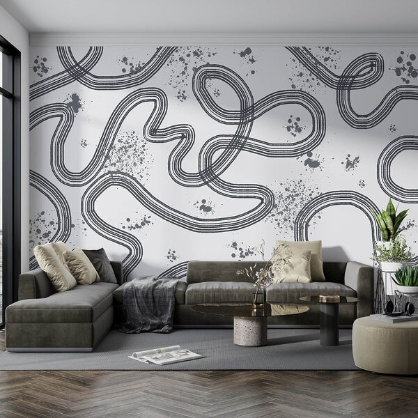 Black and white map of a race track