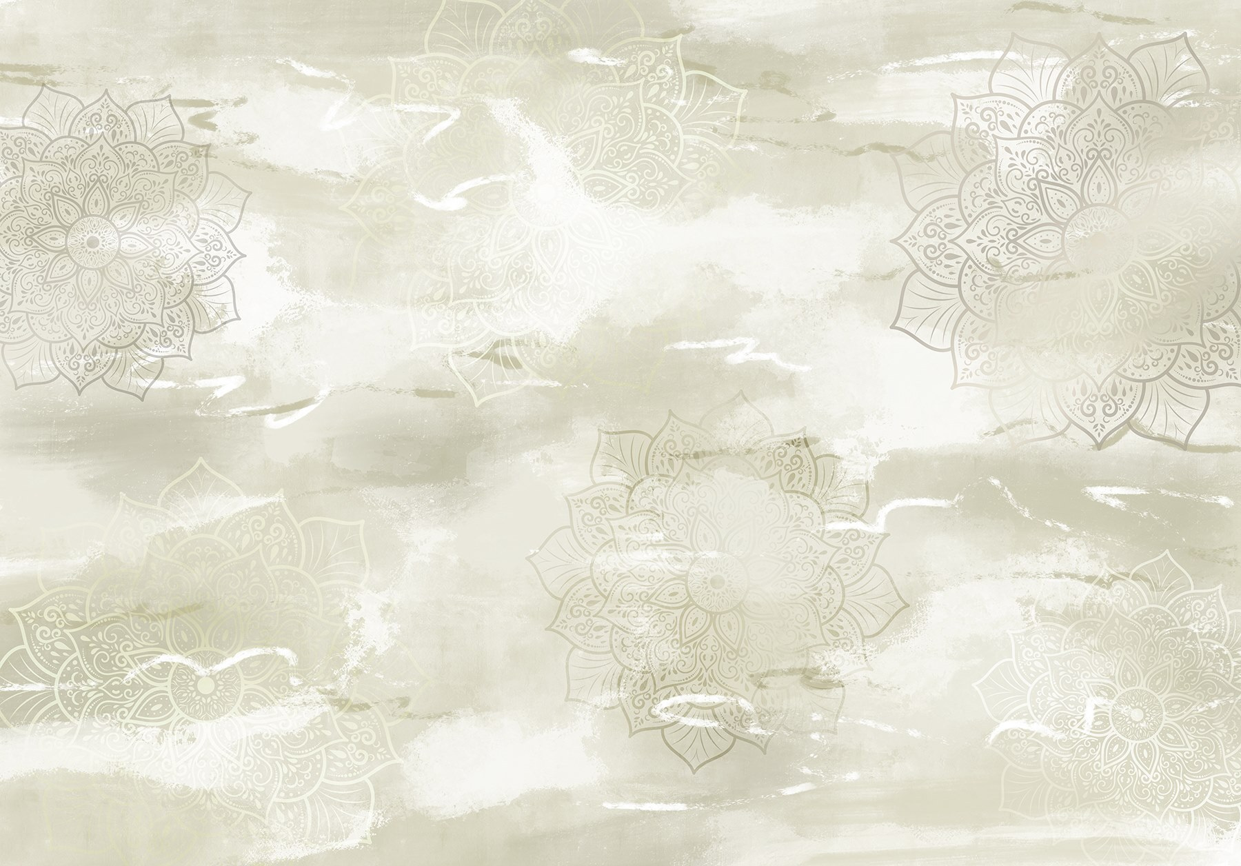 Serene mandala design in muted tones