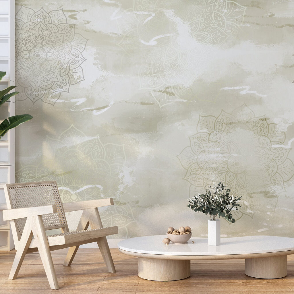 Serene mandala design in muted tones