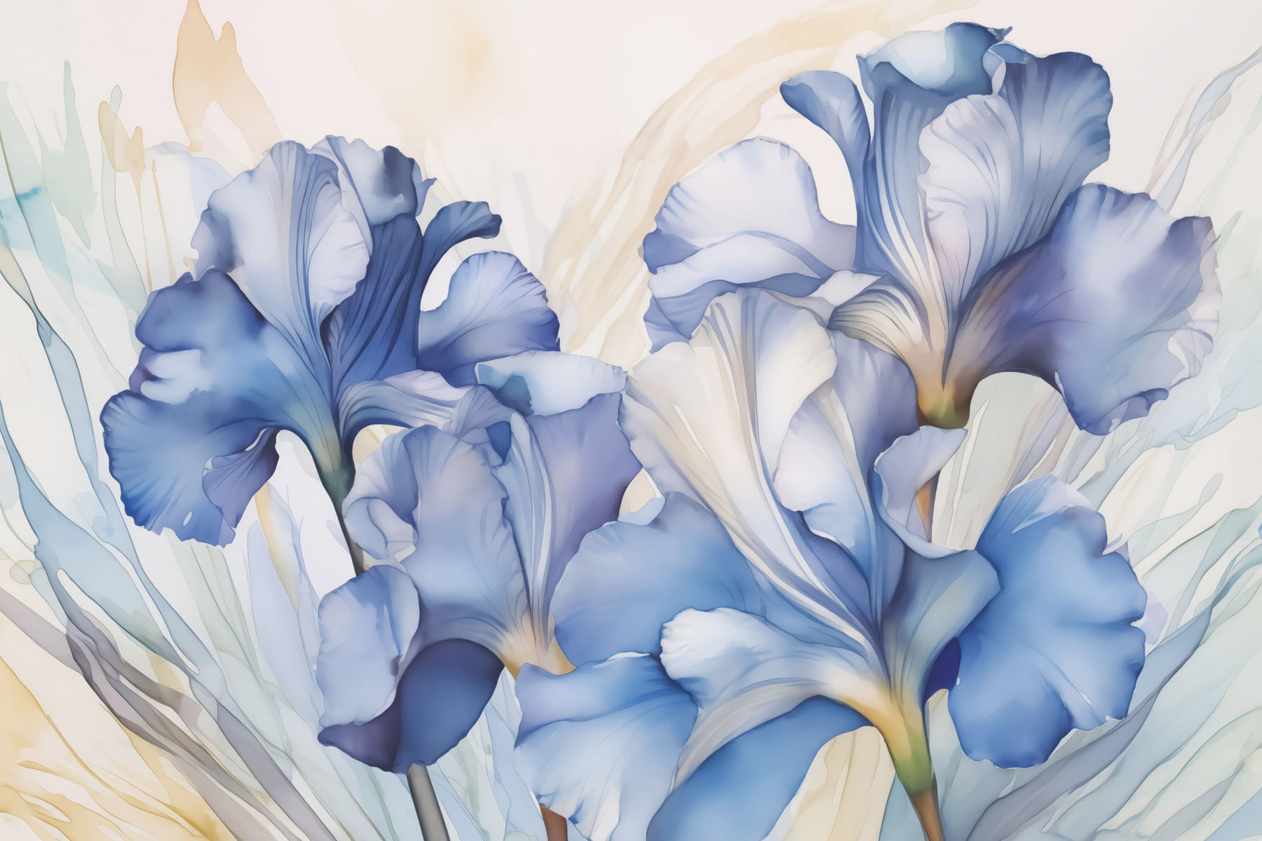 Delicate blues and whites intertwine beautifully