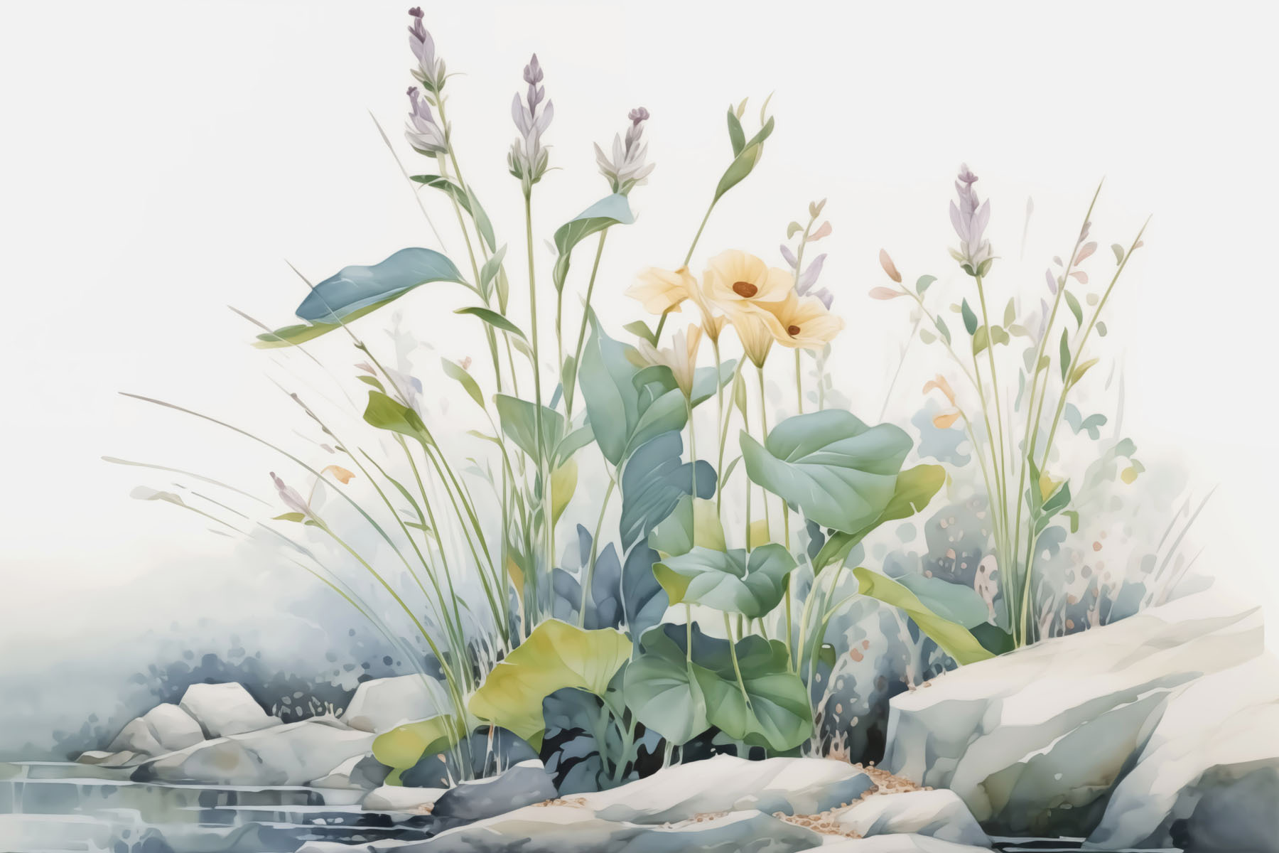 Painting of flowers and plants