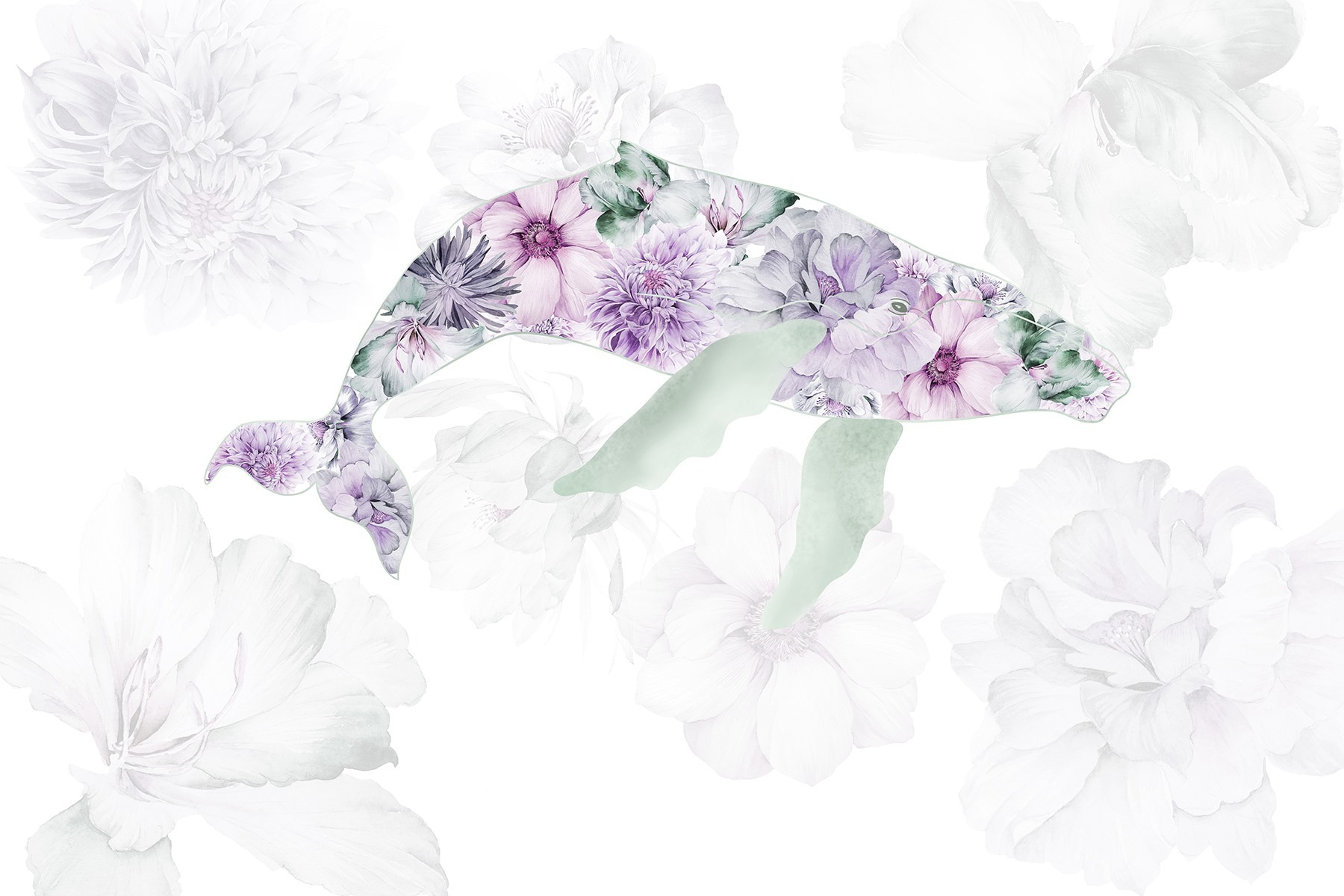 Dolphin with flowers on it Dolphin with flowers on it