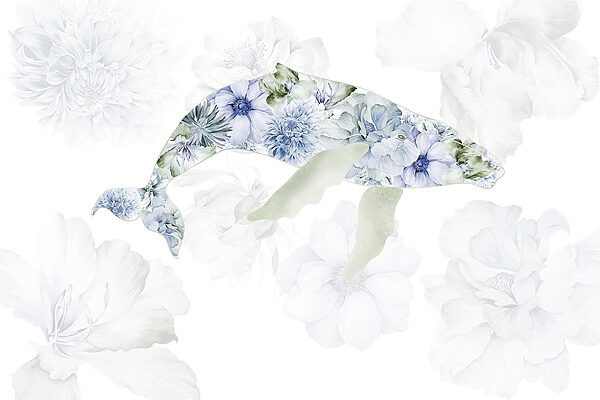 Whale with flowers on it Whale with flowers on it