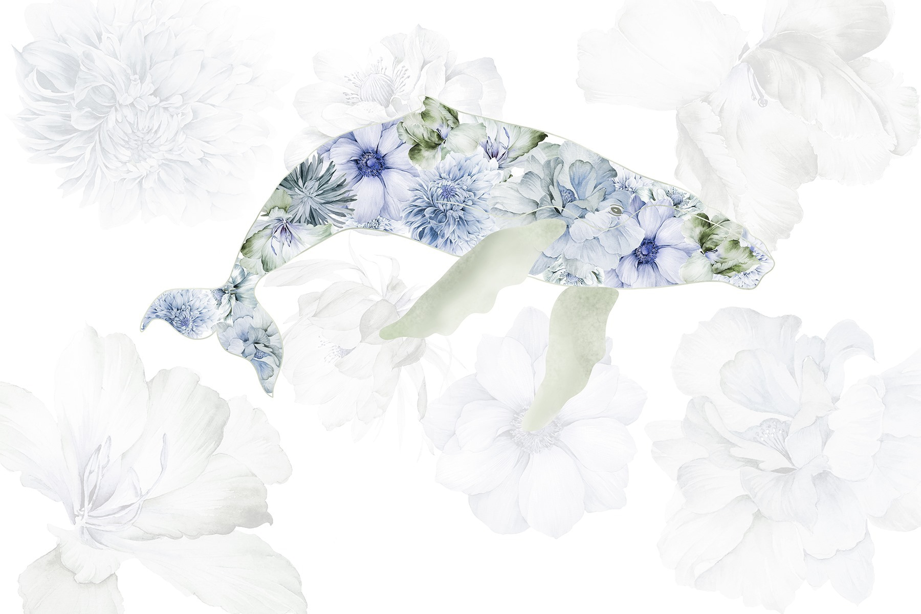 Whale with flowers on it Whale with flowers on it