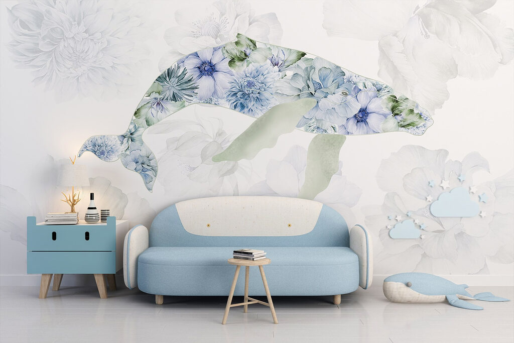 Whale with flowers on it Whale with flowers on it