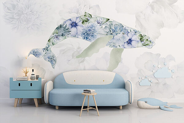 Whale with flowers on it Whale with flowers on it