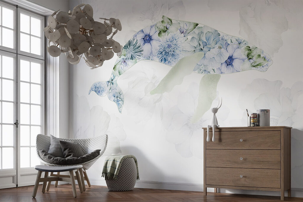 Whale with flowers on it Whale with flowers on it