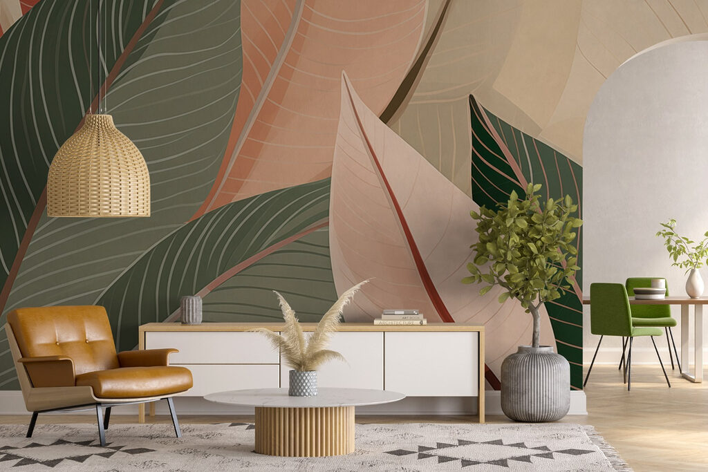 Natural hues of layered leaves