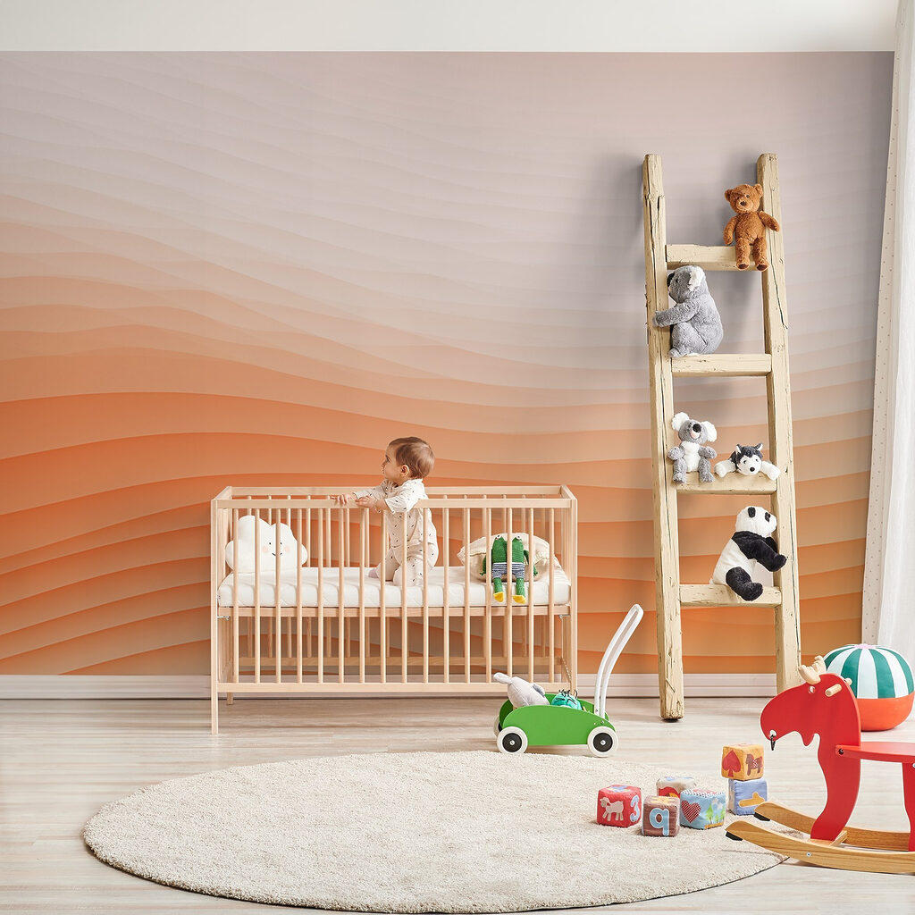 White and orange wavy lines