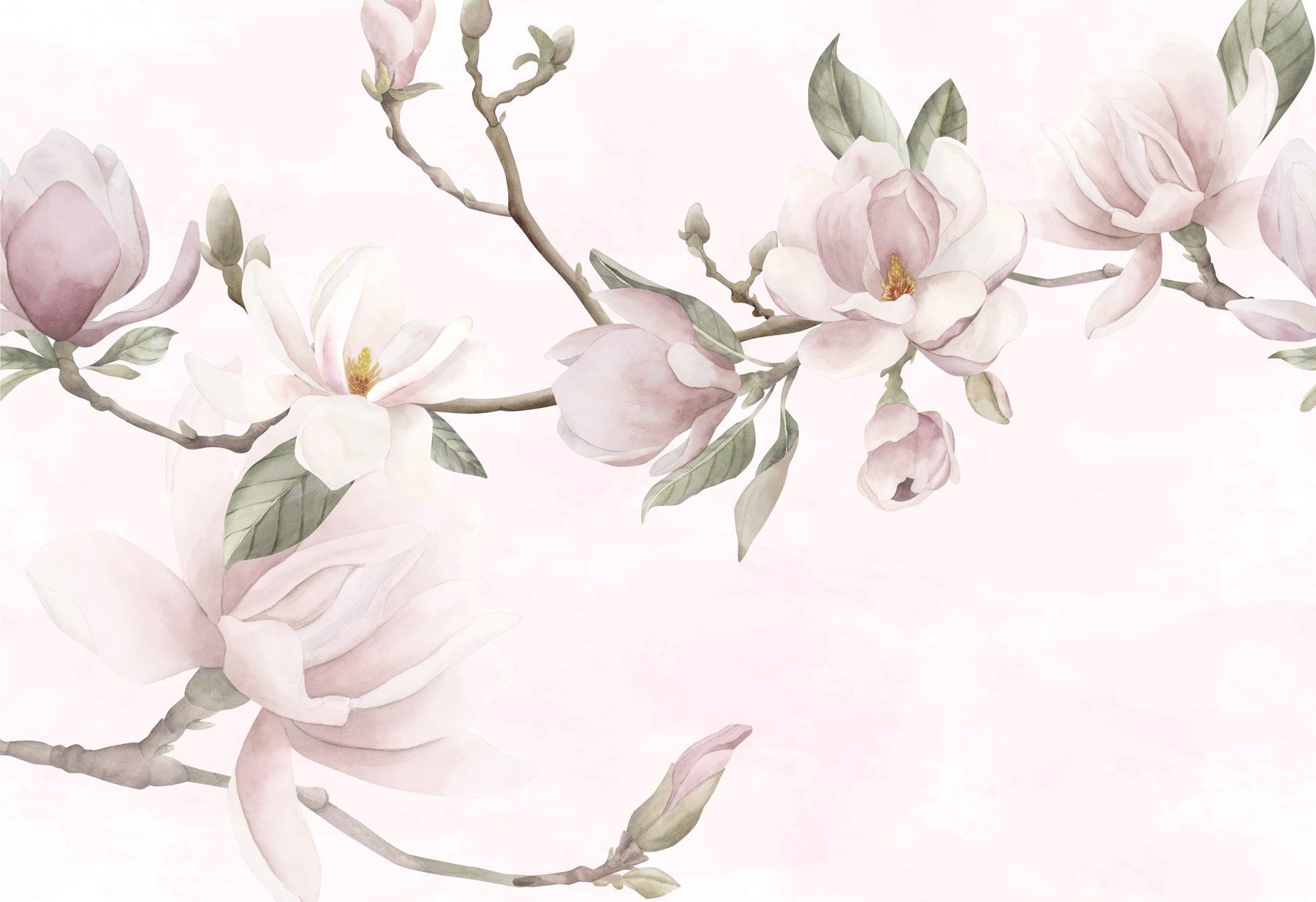 Delicate blooms on soft pastel background