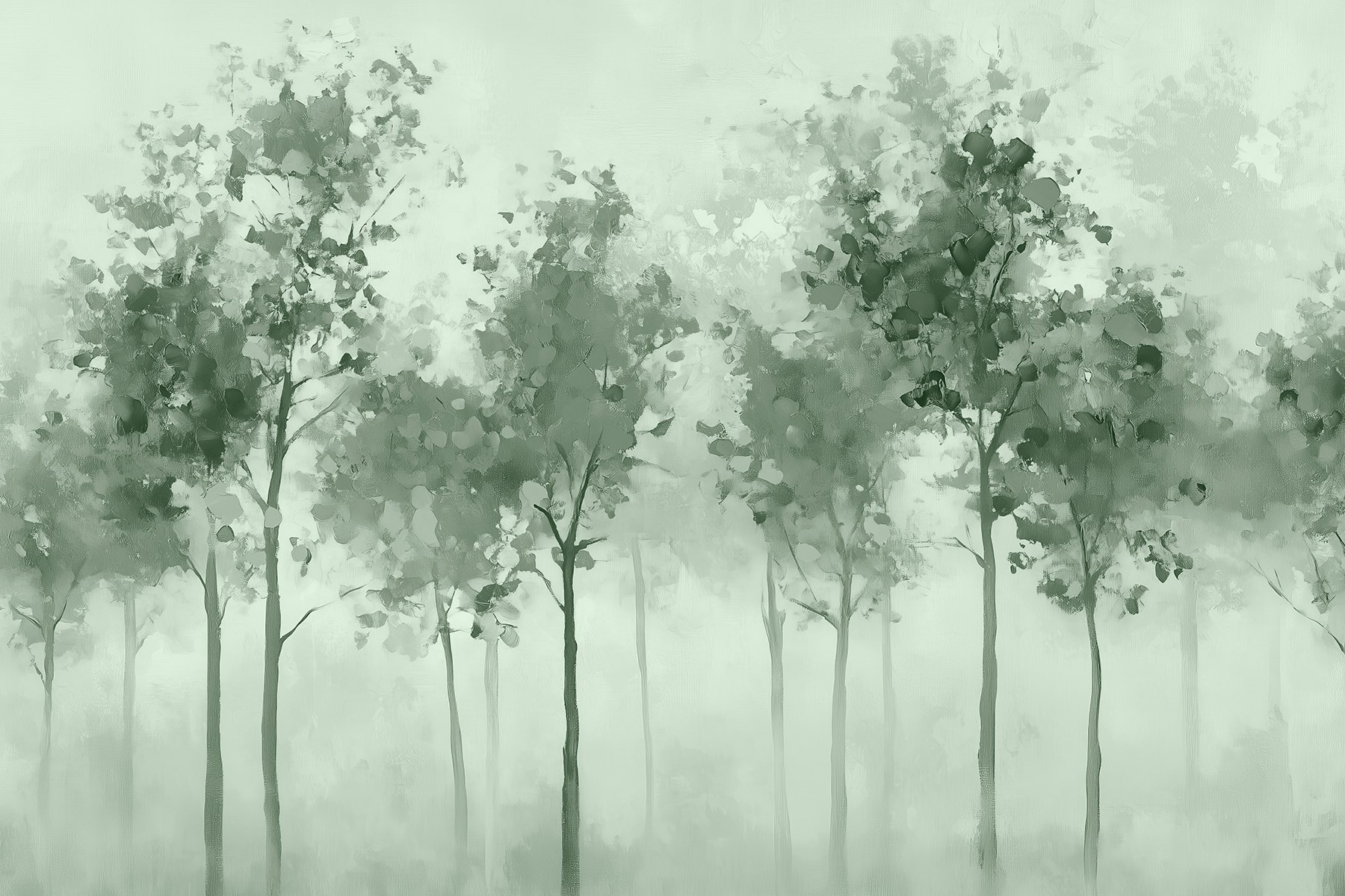 Group of trees in fog
