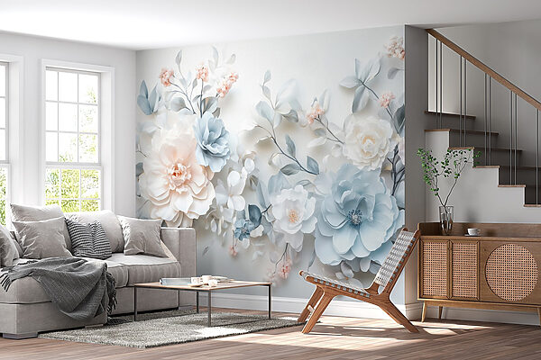 Group of flowers on a white surface