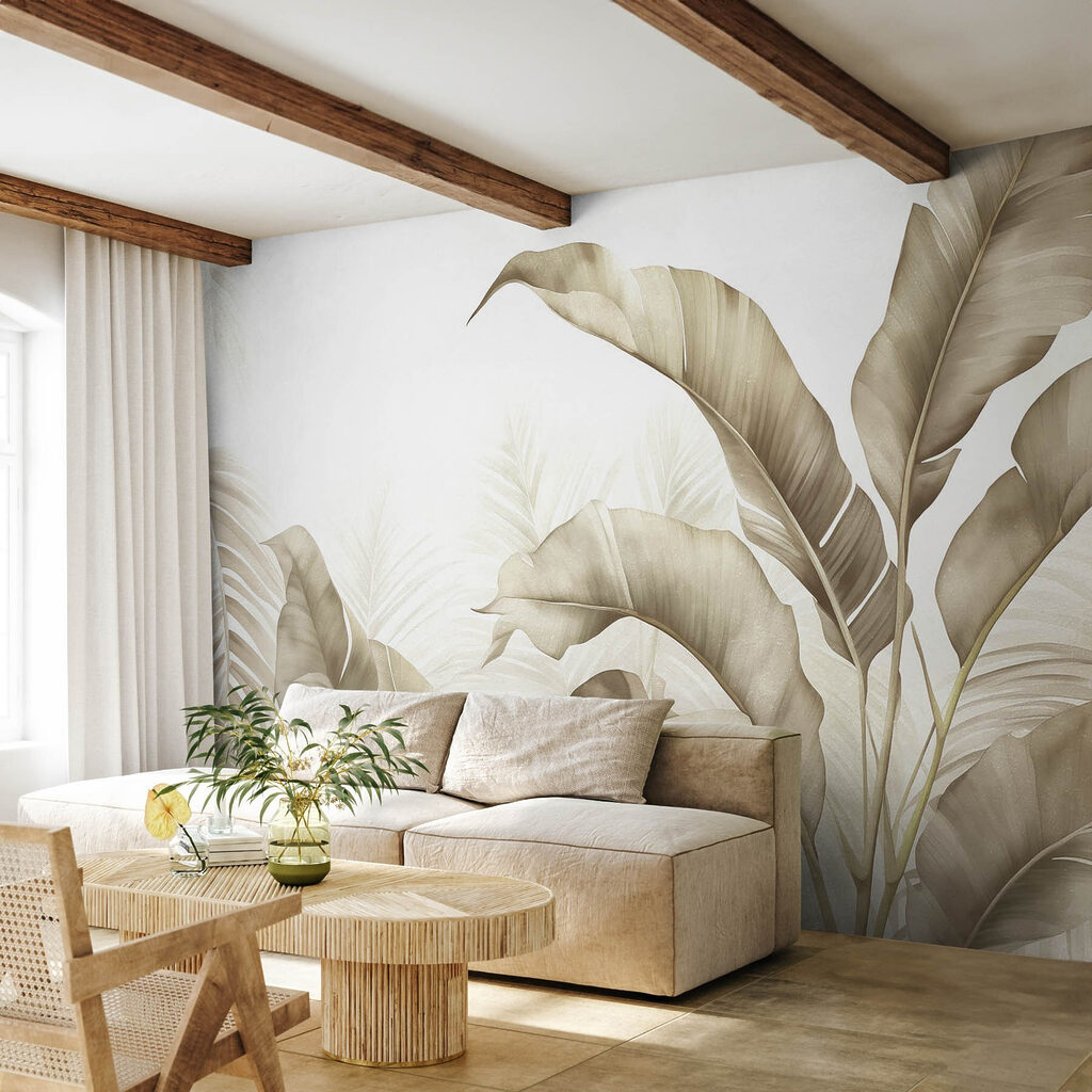 Calm, neutral botanical illustration