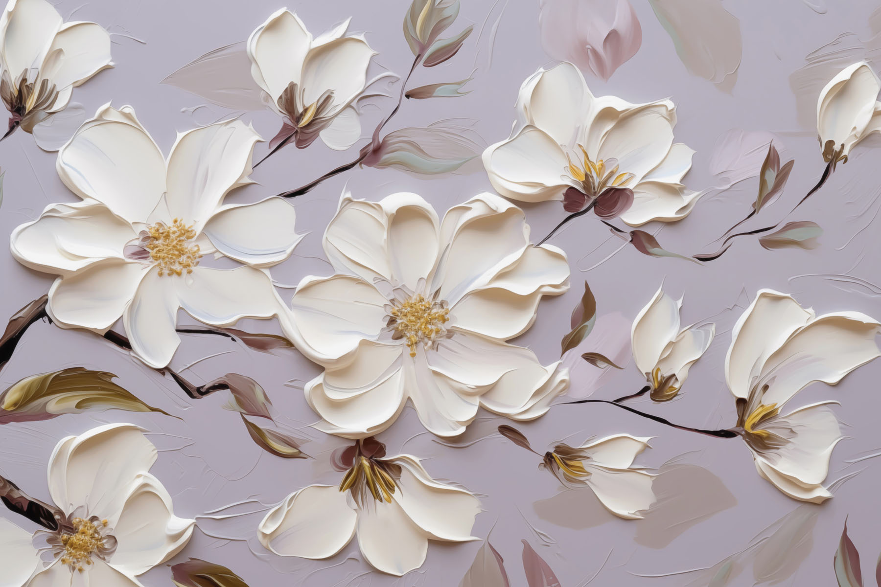 Painting of white flowers