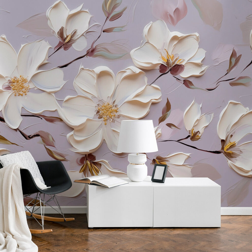 Painting of white flowers