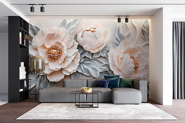 Group of white flowers with leaves