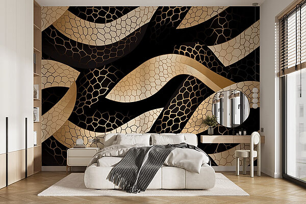 Ταπετσαρίες Αφηρημένο μοτίβο με ρέοντα σχήματα