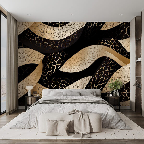 Abstract pattern with flowing shapes