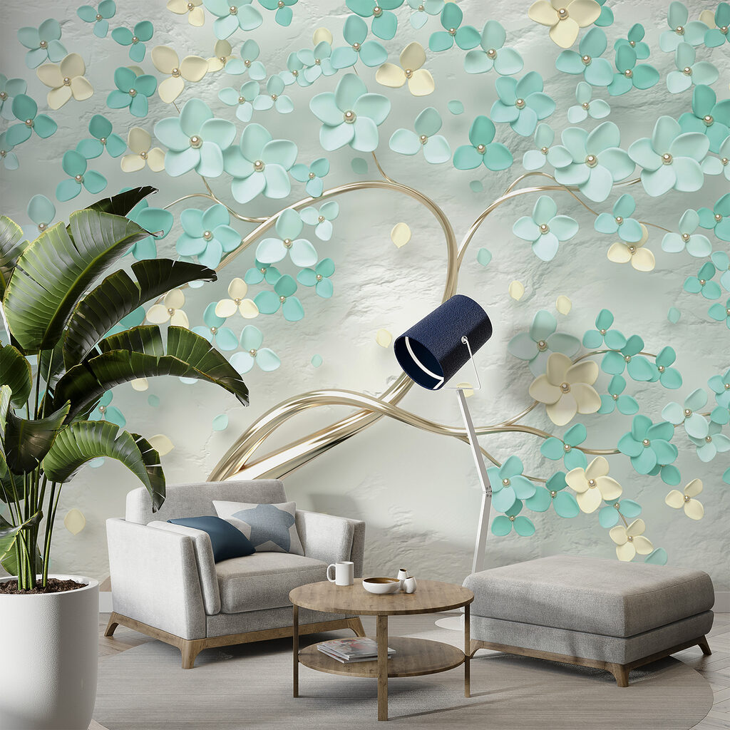 Tree with flowers and leaves