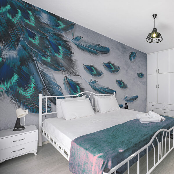 Group of blue feathers