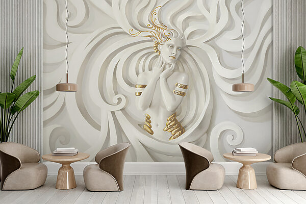 Swirling Elegance in Mythical Embrace