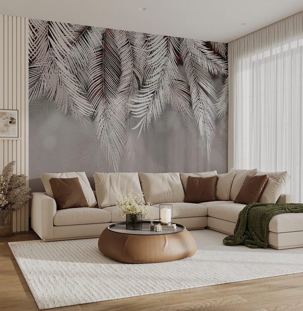 White feather on a gray surface