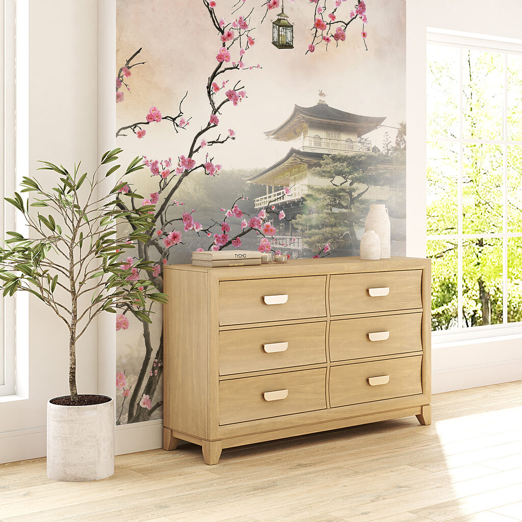 Tree with pink flowers and a building in the background Tree with pink flowers and a building in the background