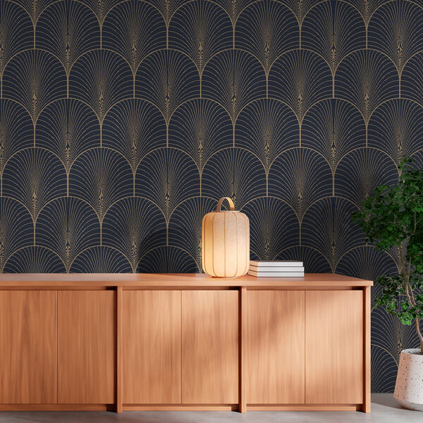 Elegant seamless midnight scallop pattern