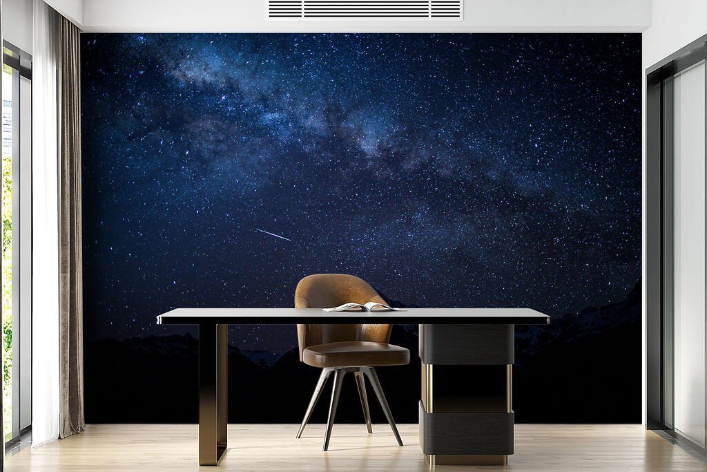 Starry sky over mountains