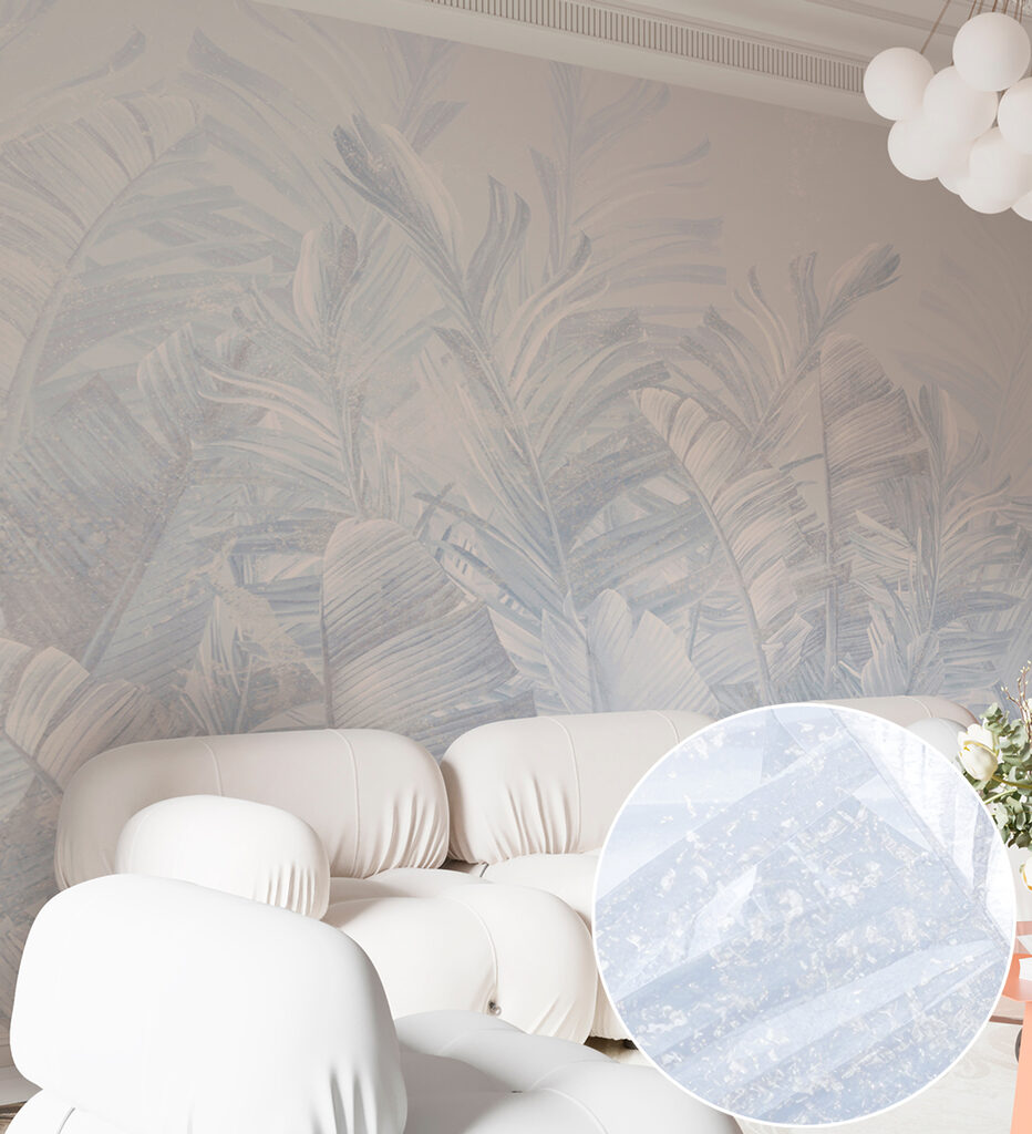 A white leafy pattern