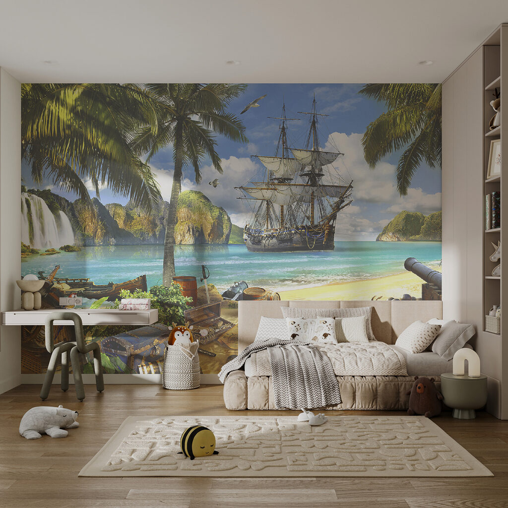 Pirate ship on a beach