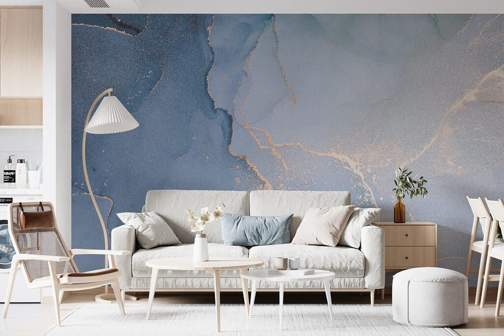 Azure artistry with amber accents