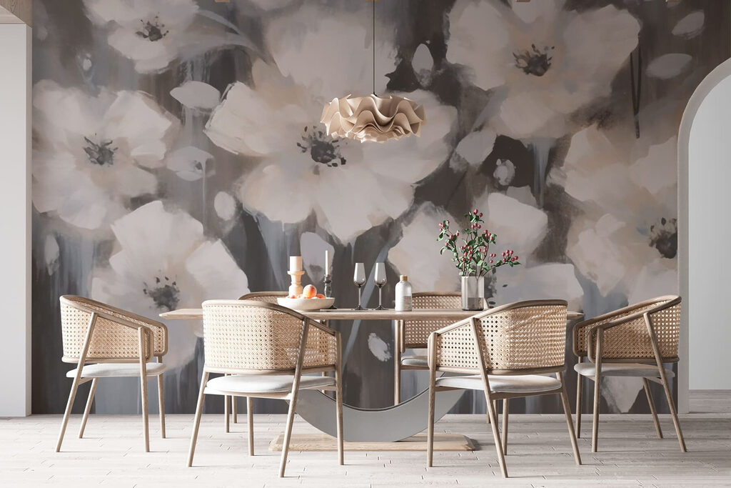 Painting of white flowers