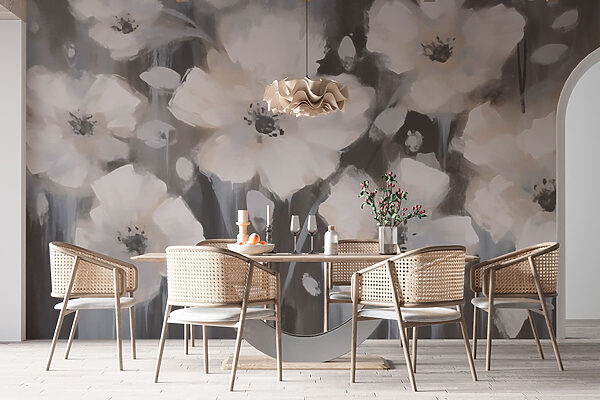 Painting of white flowers