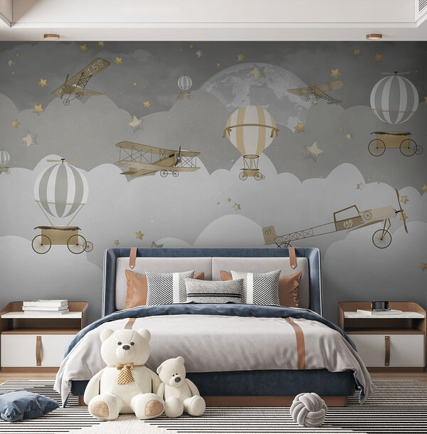 Group of airplanes in the sky