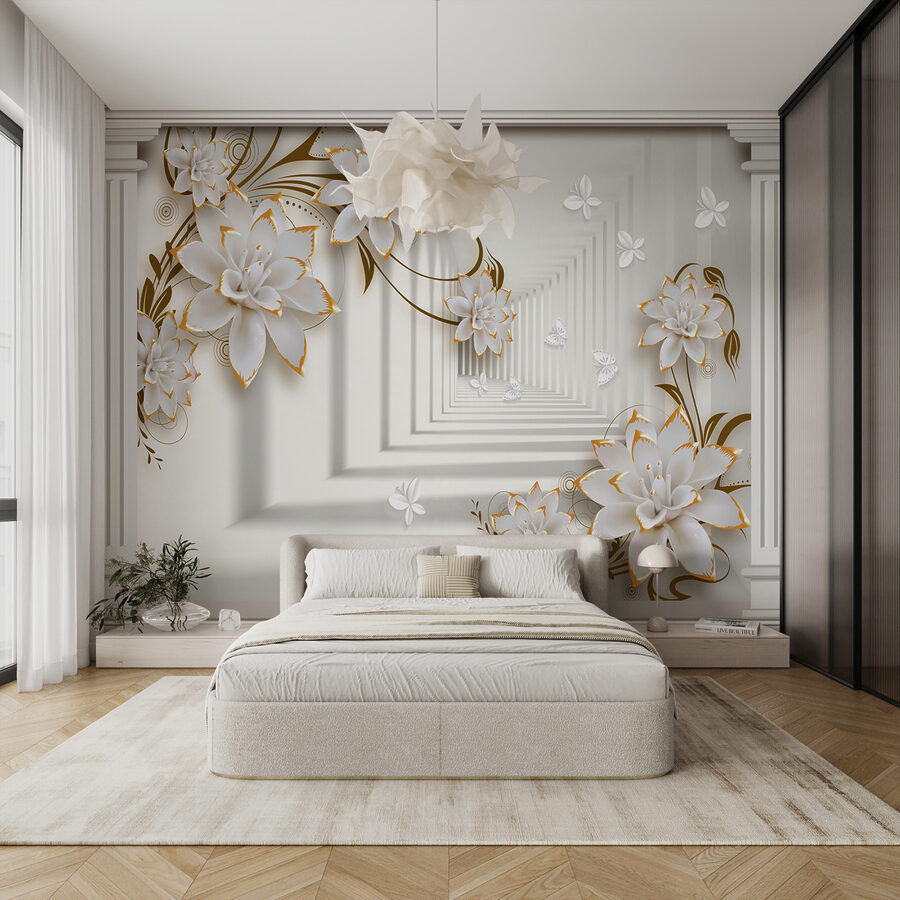 Κομψό floral πλαίσιο με butterfiles