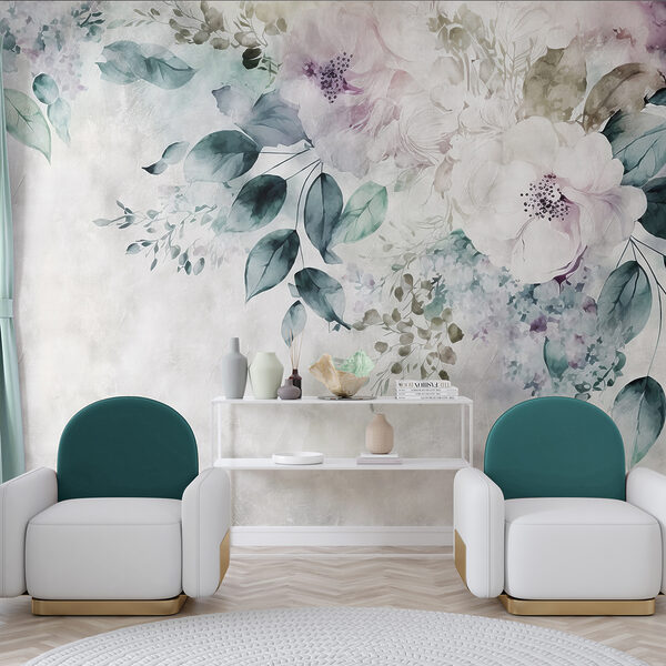 Painting of flowers and leaves