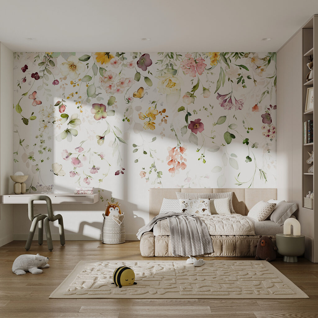 Painting of flowers and leaves