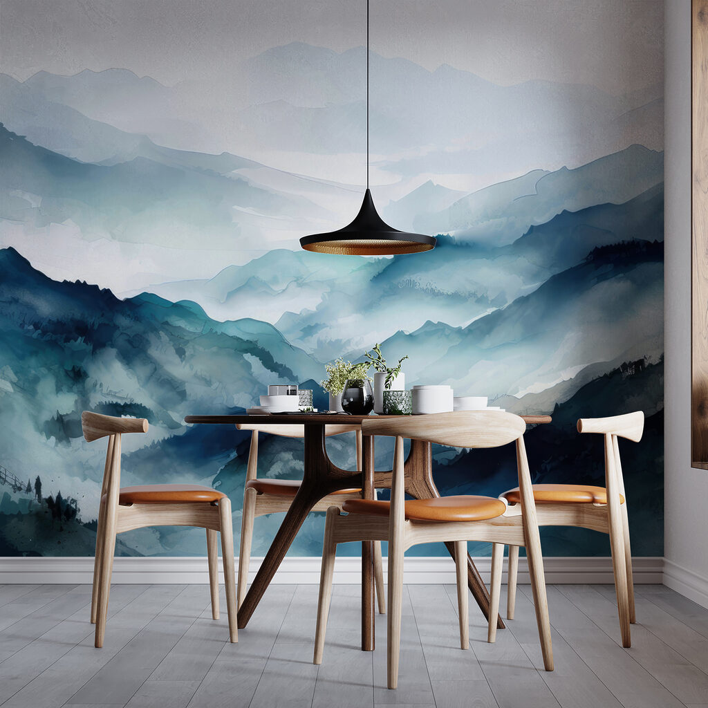 Painting of a mountain range Painting of a mountain range