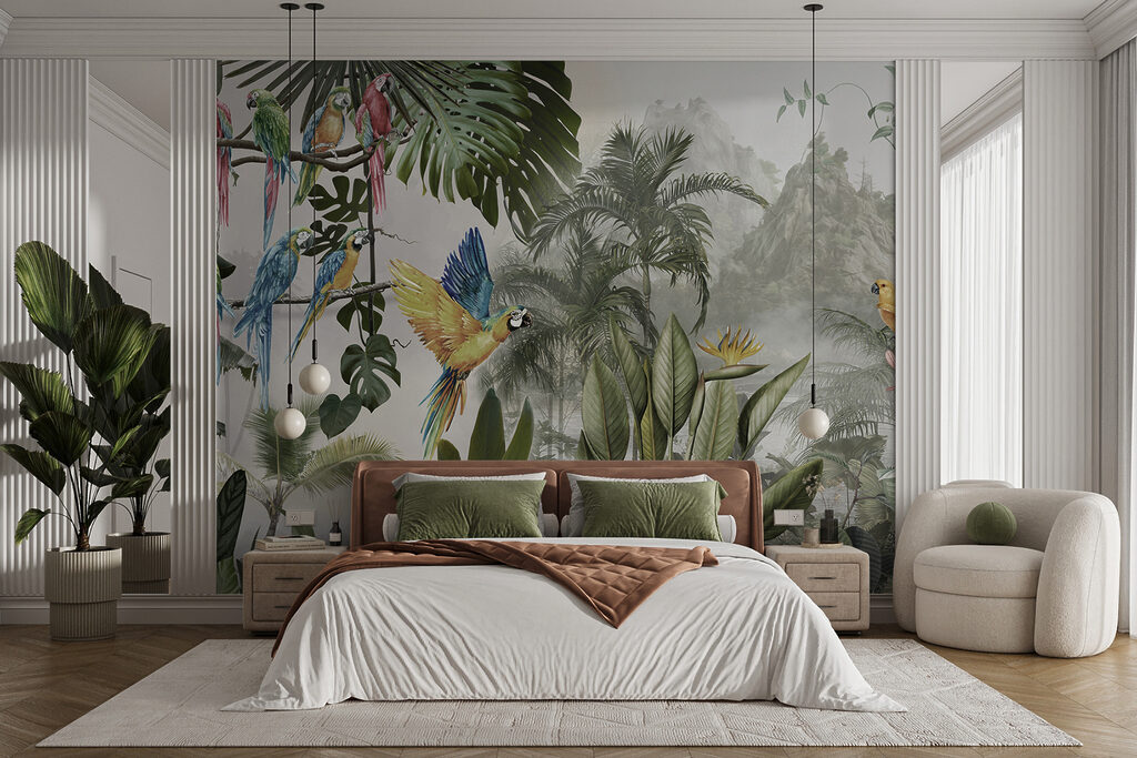 Group of birds in a forest Group of birds in a forest