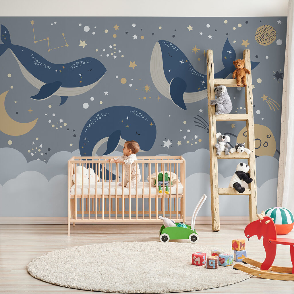 Group of whales in the sky