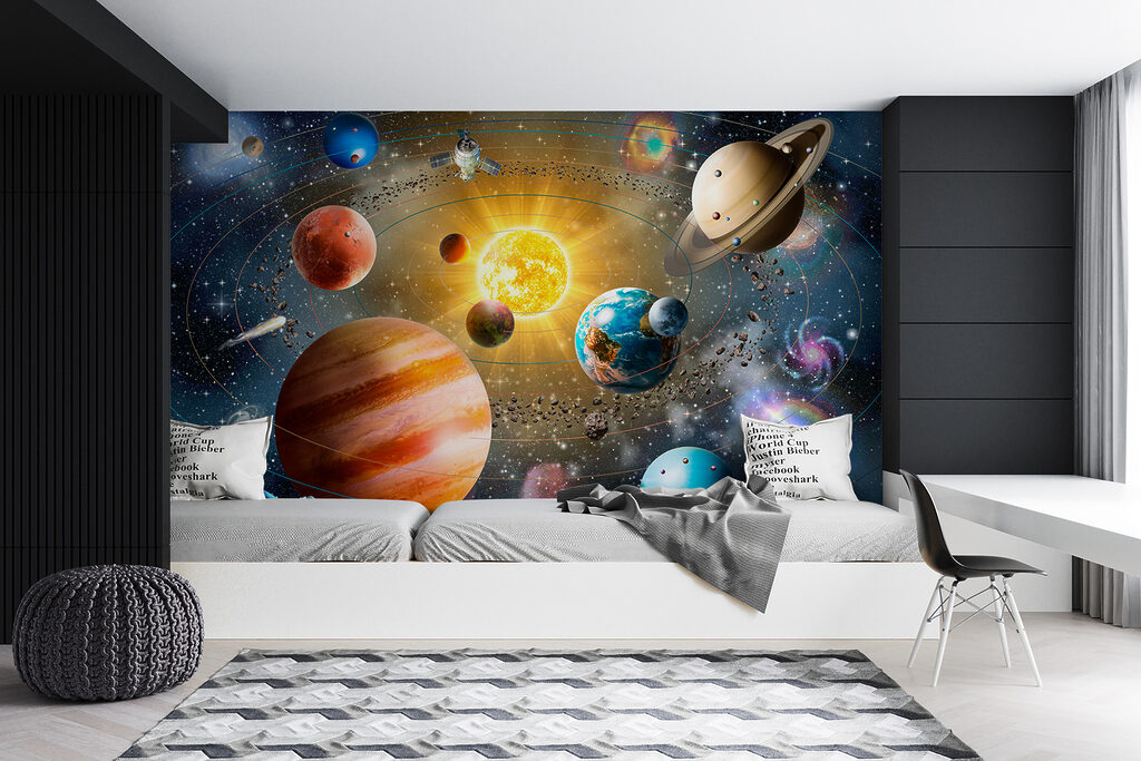 Planets and stars in space