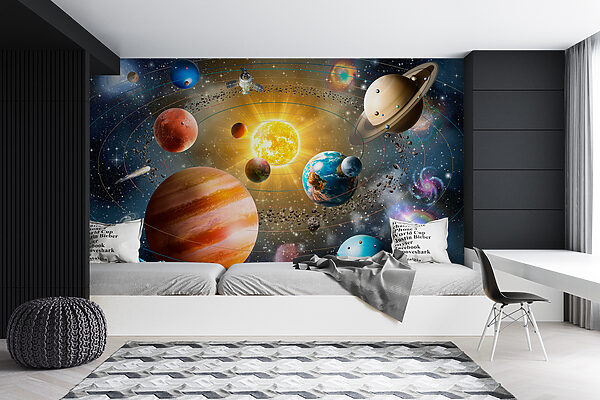 Planets and stars in space