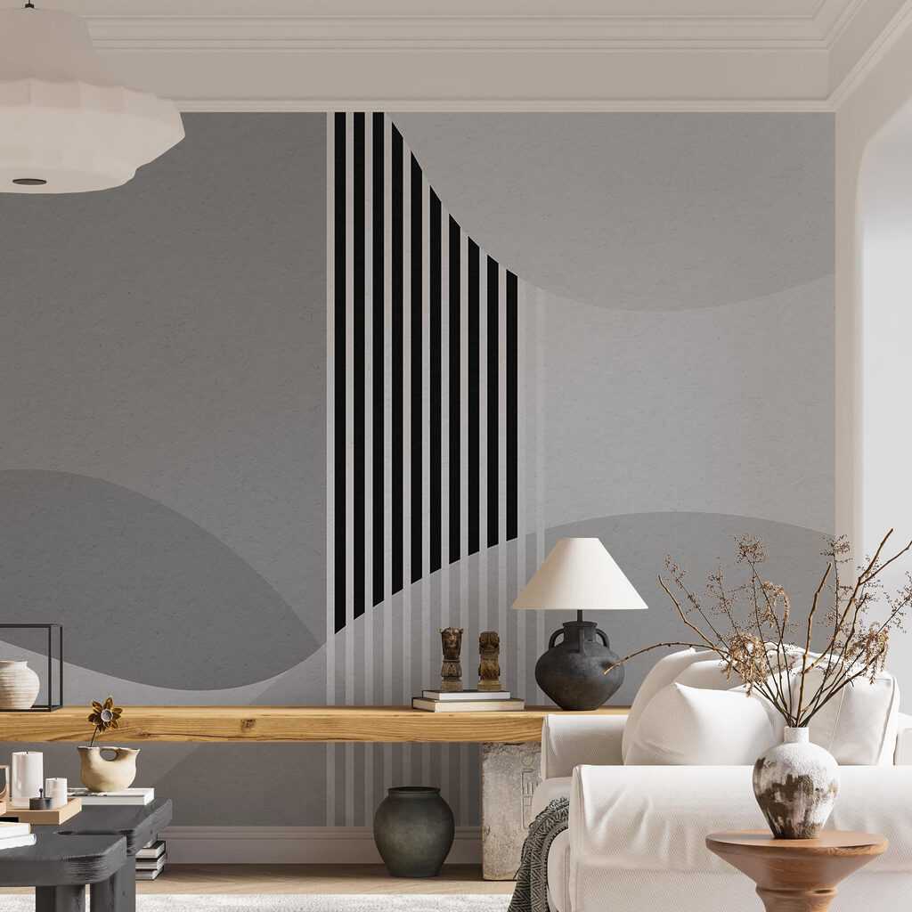 A grey and white background with black lines and circles