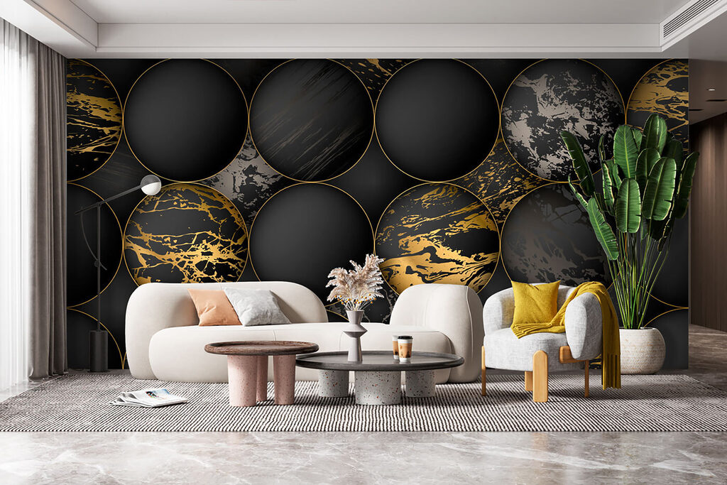 Elegant orbs with metallic splashes